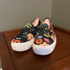Keds triple decker platform Rifle Paper Co. floral shoes